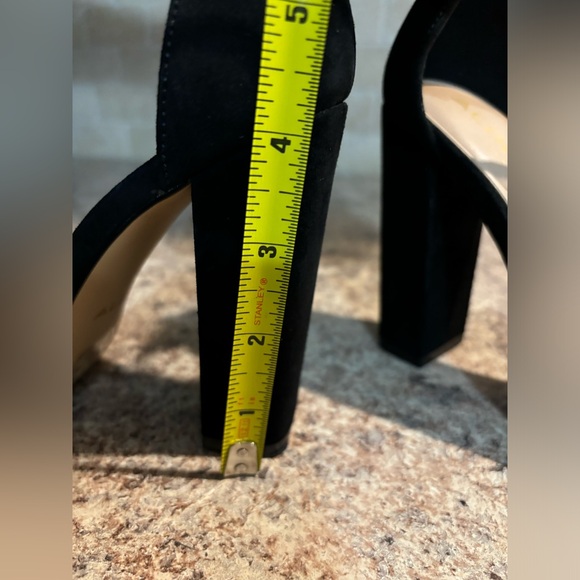 Black velvet Aldo high heel shoes. Size 8. Worn 1 time. - Picture 6 of 8